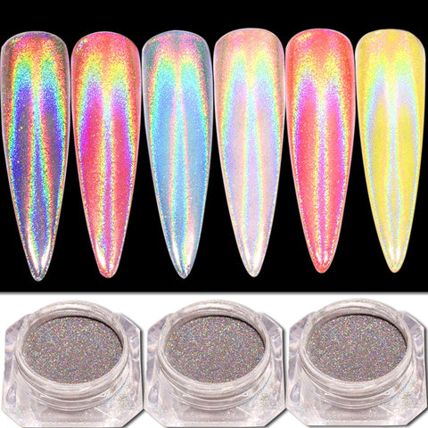 Laser Nail Glitter Peacock Holographic Mirror