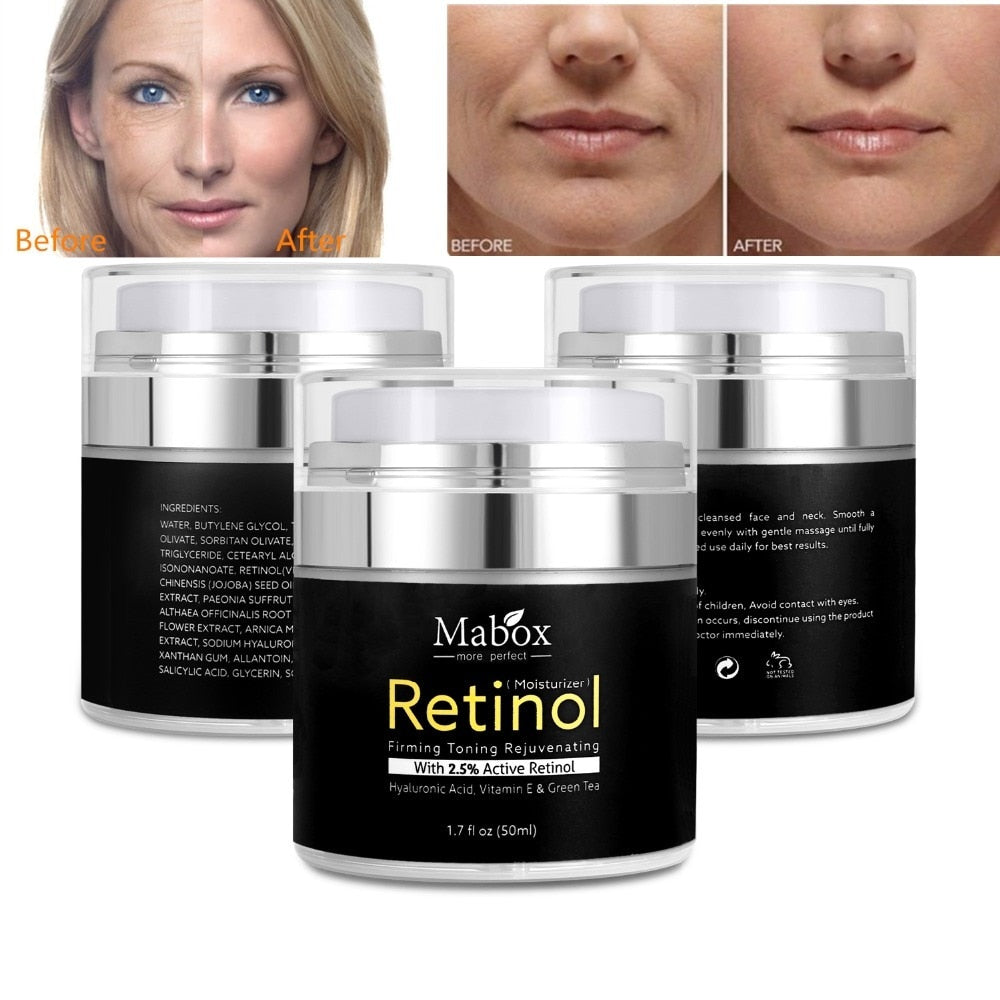 MABOX Retinol 2.5% Moisturizer Face Cream and Eye Hyaluronic